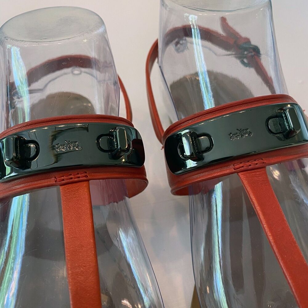 Coach‎ Burnt Orange Gracie Sandal Swagger Thong Sandals US Size 10 B EU Size 40 - Picture 2 of 10